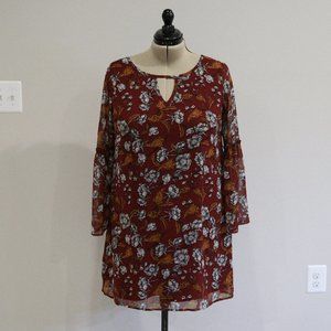Floral Long Sleeve Xhilaration Dress